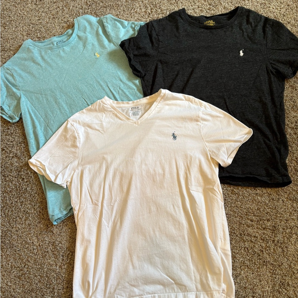 Polo Ralph Lauren T-Shirt Trio - White, Black, Blue
